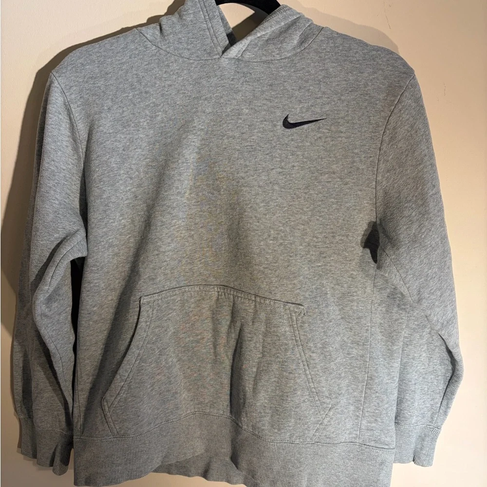 Nike Gray Pullover Hoodie with Swoosh